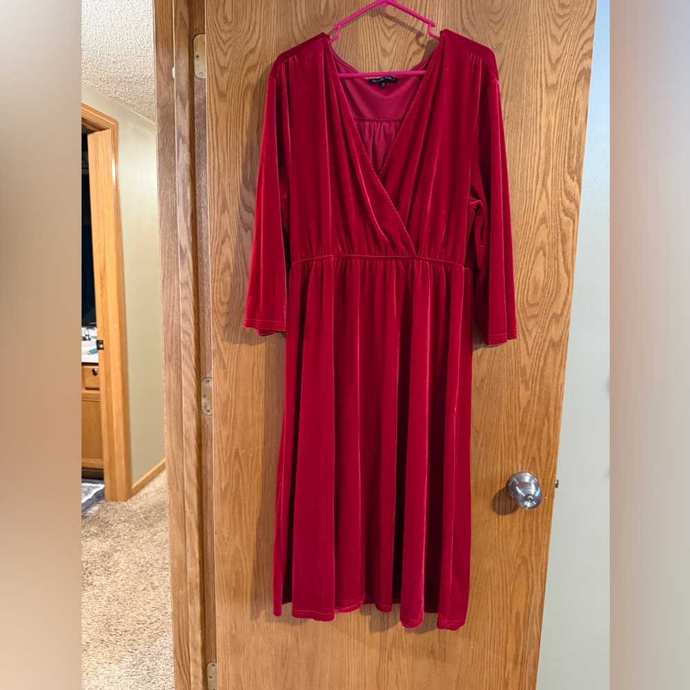 Chic Long Sleeve Red Dress